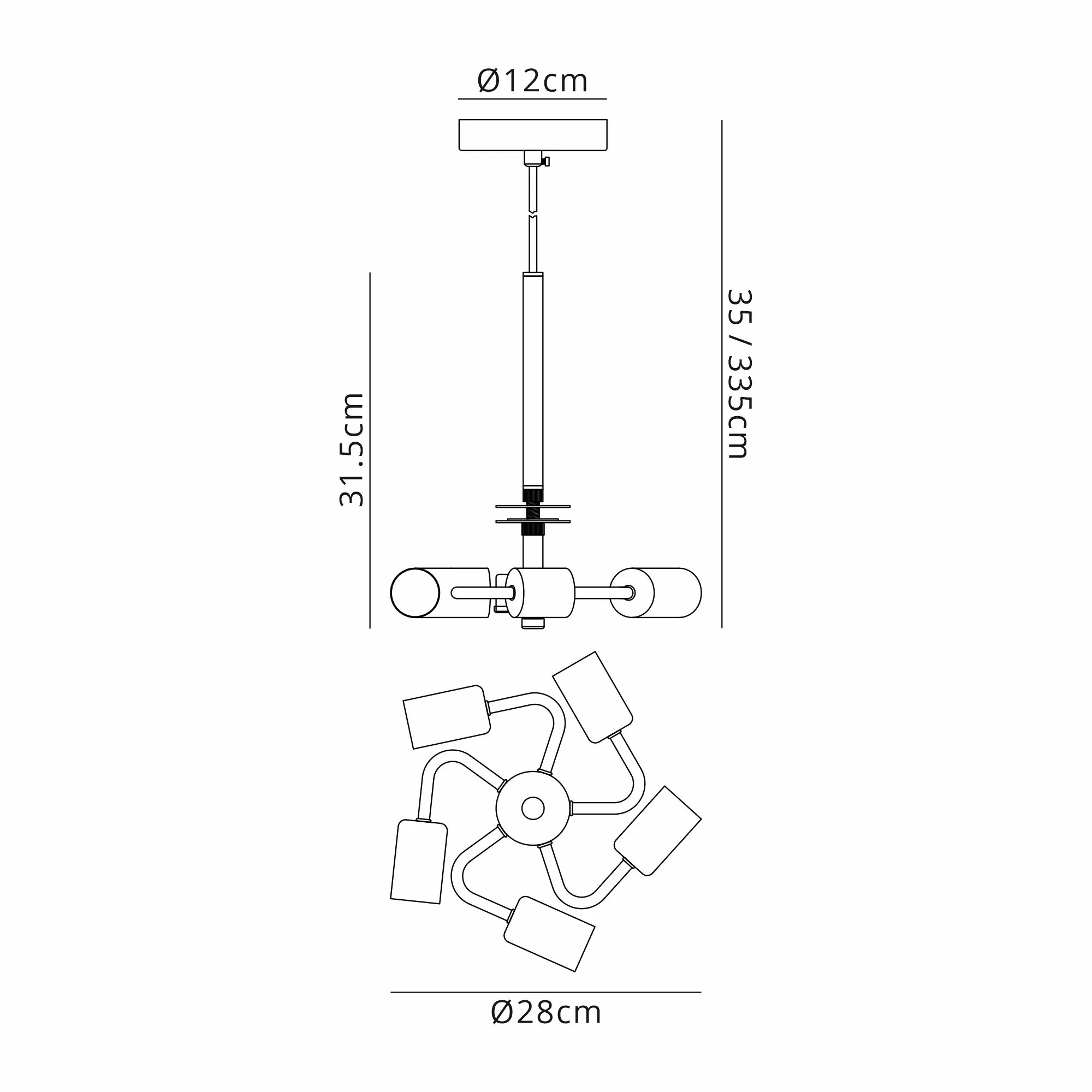 Baymont 50cm 5 Light Pendant Polished Chrome, Silver Leaf, Frosted Diffuser DK0820  Deco Baymont CH SL